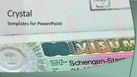  Presentation with world war 2 germany - Colorful slide deck enhanced with closeup of the schengen visa backdrop and a light gray colored foreground