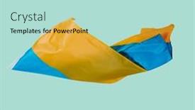  Presentation with flag - Theme having closeup-of-the-ukrainian-flag background and a mint green colored foreground