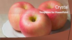  Presentation with closeup of halloween cupcake - Audience pleasing PPT theme consisting of closeup of three apples fuji backdrop and a coral colored foreground