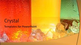  Presentation with abstract close up soap bubble - Cool new PPT layouts with closeup of three soda bottles backdrop and a  colored foreground