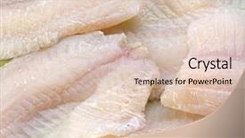  Presentation with nile tilapia fish - Colorful theme enhanced with closeup of tilapia fish fillets backdrop and a lemonade colored foreground