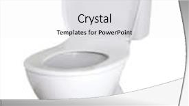  Presentation with toilet - Slide set with closeup of toilet isolated on plain background background and a light gray colored foreground