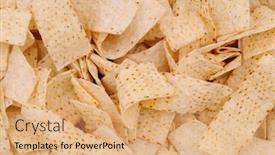  Presentation with tortilla - Cool new presentation design with closeup of tortilla strips fills the frame backdrop and a coral colored foreground