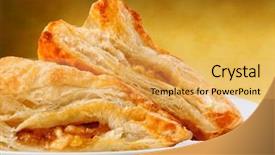  Presentation with turnover - Amazing theme having closeup of two apple turnovers backdrop and a yellow colored foreground