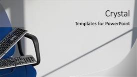  Presentation with office chair - Amazing slide set having closeup of two computer keyboards on office chair against wall backdrop and a light gray colored foreground