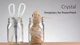  Presentation with string light - Presentation theme with a wood desk top background and a light gray colored foreground