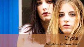  Presentation with german shepherd two young puppys - Beautiful PPT theme featuring closeup of two lovely young backdrop and a red colored foreground