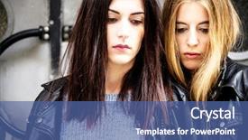  Presentation with beauty - Colorful presentation design enhanced with closeup of two lovely young backdrop and a ocean colored foreground