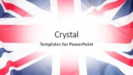  Presentation with union jack flag - PPT theme with closeup of union jack flag background and a pink colored foreground