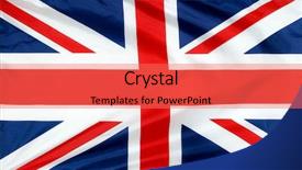  Presentation with union jack flag - PPT theme enhanced with closeup of union jack flag background and a coral colored foreground