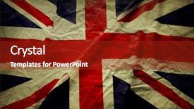  Presentation with union jack flag - Presentation theme featuring closeup of union jack flag background and a crimson colored foreground