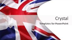  Presentation with union jack flag - Colorful slide set enhanced with closeup of union jack flag backdrop and a white colored foreground