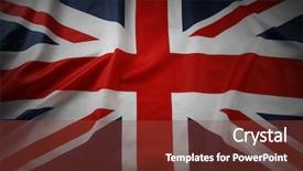  Presentation with union jack flag - Colorful slide deck enhanced with closeup of union jack flag backdrop and a tawny brown colored foreground