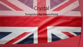  Presentation with union jack flag - Presentation theme with closeup of union jack flag background and a coral colored foreground