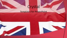  Presentation with union jack flag - Slides enhanced with closeup of union jack flag background and a red colored foreground