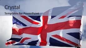  Presentation with union jack flag - Beautiful theme featuring closeup of union jack flag backdrop and a light blue colored foreground