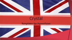  Presentation with union jack flag - Slide set with closeup of union jack flag background and a red colored foreground