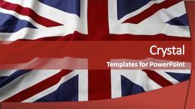 Presentation with union jack flag - PPT theme enhanced with closeup of union jack flag background and a crimson colored foreground