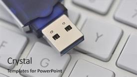  Presentation with computer memory - Beautiful PPT layouts featuring closeup of usb memory stick backdrop and a light gray colored foreground