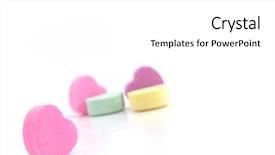  Presentation with peppermint candy cane on white - Slides featuring closeup of valentine candy isolated background and a white colored foreground