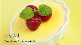  Presentation with vanilla - Cool new presentation with closeup of vanilla custard garnished backdrop and a yellow colored foreground