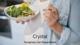  Presentation with veggie - Cool new slide set with closeup of veggie bowl pregnancy backdrop and a light blue colored foreground