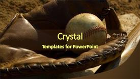  Presentation with vintage baseball - Audience pleasing theme consisting of closeup of vintage baseball backdrop and a wine colored foreground