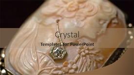  Presentation with diamond - Presentation enhanced with closeup-of-vintage-cameo-brooch background and a coral colored foreground