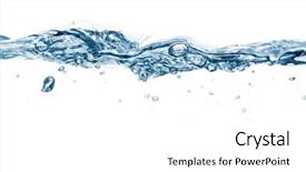  Presentation with waves - Amazing theme having closeup of water waves isolated backdrop and a white colored foreground