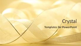  Presentation with satin - PPT layouts with closeup of wavy golden satin fabric ribbon shallow dof background and a blonde colored foreground