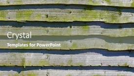  Presentation with wood panel - PPT theme consisting of closeup-of-weathered-larch-wood background and a seafoam green colored foreground