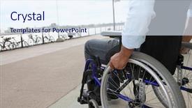  Presentation with wheelchair accessible for children in school - Theme with closeup of wheelchair background and a sky blue colored foreground