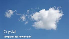  Presentation with sky blue - Presentation theme having closeup-of-white-cloud background and a teal colored foreground