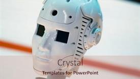  Presentation with robot - Presentation theme having closeup-of-white-illuminated-human and a  colored foreground