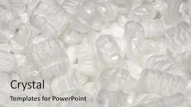  Presentation with peanuts - Presentation design with closeup of white packing peanuts background and a light gray colored foreground