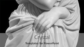  Presentation with black-hand - Presentation theme featuring closeup-of-white-stone-marble background and a light gray colored foreground