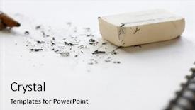  Presentation with mistakes pencil eraser pencil eraser - Slide deck with closeup of white used eraser background and a white colored foreground