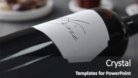  Presentation with chocolate wine - Beautiful presentation featuring closeup of wine bottle backdrop and a dark gray colored foreground