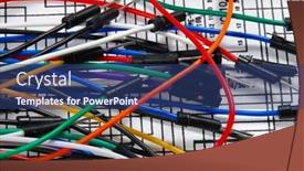  Presentation with electric wires - Presentation theme with closeup of wires on circuit background and a ocean colored foreground