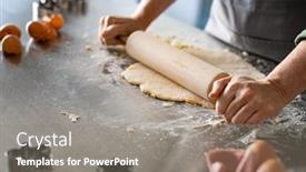  Presentation with dough - Cool new presentation design with closeup of woman hands holding rolling pin to flatten dough on kitchen counter old woman rolling dough for cookie on platform at home with ingredient around mature woman cooking christmas cookies backdrop and a gray colored foreground