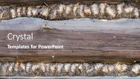  Presentation with hemp - PPT layouts having closeup-of-wooden-cabin-wall background and a gray colored foreground