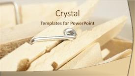  Presentation with clothing wooden clothes hanger object - Slide set with closeup of wooden clothes pin background and a  colored foreground