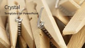  Presentation with extreme - Presentation theme with closeup of wooden clothes pin background and a soft green colored foreground