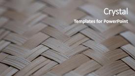  Presentation with woven - PPT theme having closeup of woven bamboo pattern background and a gray colored foreground
