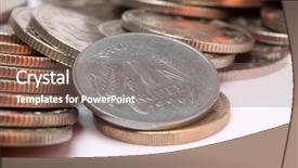  Presentation with indian - Slide deck having closeup on a 1 rupee background and a violet colored foreground