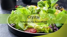  Presentation with lettuce - Slide set enhanced with lettuce with curled lettuce goat background and a yellow colored foreground