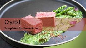  Presentation with minimalist - Presentation theme consisting of blanched green asparagus tips background and a red colored foreground