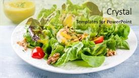  Presentation with traditional food preservation - Presentation design enhanced with lettuce goat cheese and mango background and a yellow colored foreground