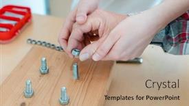  Presentation with occupational therapy - Cool new theme with closeup-on-hand-of-man backdrop and a coral colored foreground