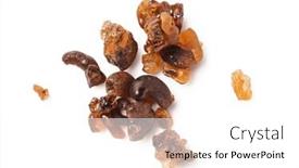  Presentation with almond - Presentation consisting of closeup-on-pieces-of-almond background and a white colored foreground